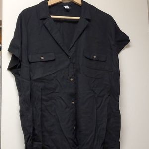 Old Navy Black Linen Top